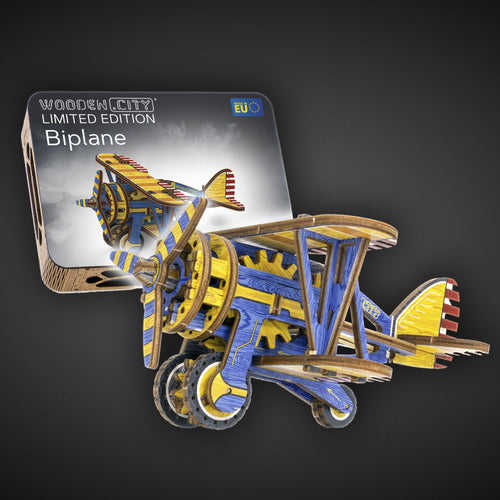 Biplane Limited Edition - 3D Wooden Mechanical Model