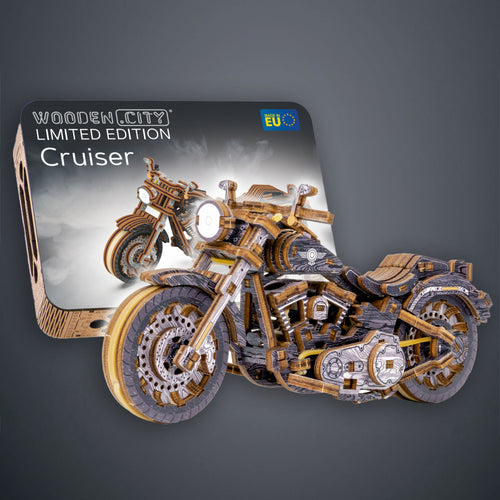 Motorbikes Cruiser V-Twin Limited Edition - 3D Wooden Mechanical Model