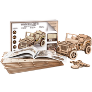 wooden jigsaw puzzle, Jeep 4x4 Jeep - The Legendary Mechanical 3D Puzzle Wooden.City 3D Wooden Puzzle Mechanical Model for Adults and Teens, DIY Kit for Self-Assembly, No Glue Required,wooden.city