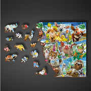 AN W 0070-M-Wooden Jigsaw Puzzle Animal Postcards 200 pcs (1)