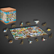 Wooden Jigsaw Puzzle Animal Postcards 200 pcs - Charming Animal-Themed Puzzle