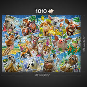 wooden Jigsaw Puzzle Animal Postcards 1010 pcs | Charming Animal-Themed Puzzle