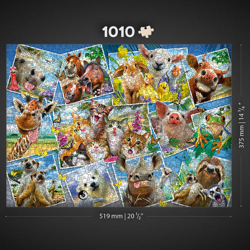 Wooden Jigsaw Puzzle Animal Postcards 1010 pieces | Charming Animal-Themed Puzzle
