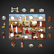Wooden Jigsaw Puzzle Victorian Mansion 200 pieces | Charming Historical Architecture Puzzle