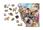 Wooden Jigsaw Puzzle "Crazy Pets" 200 pcs Animal Adults Kids Colorful Bunny Cat Dog Unique Unusual Animal Pieces Wooden.City