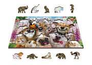 Wooden Jigsaw Puzzle "Crazy Pets" 200 pcs Animal Adults Kids Colorful Bunny Cat Dog Unique Unusual Animal Pieces Wooden.City