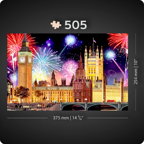 Wooden Jigsaw Puzzle London by Night 505 Pieces | Iconic Cityscape Puzzle
