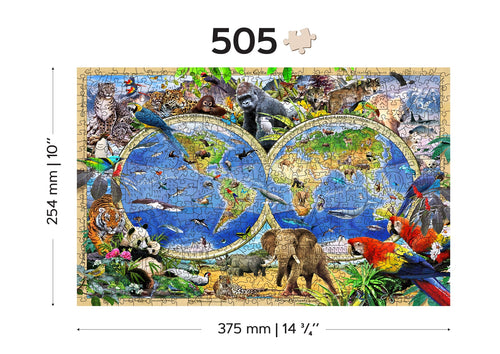 Wooden Jigsaw Puzzle Animal Kingdom Map 505 pieces