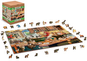 Wooden Jigsaw Puzzle Kitten Kitchen Capers 1010 pieces/ Wooden Puzzles with Unique Double-Sided Figures Number of parts: 1010, includes 100 unique shapes Assembled size: 51.9 x 37.5 cm (20.4 x 14.8 in) Age limit: 14+