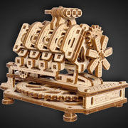 Wooden Puzzle Model Engine Kit for Adults - V8 Engine Model Kit That Works 3D Wooden Puzzles for Adults - Model Engine Working 3D Wood Puzzles Adult