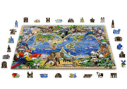 Wooden Jigsaw Puzzle Animal Kingdom Map 1010 pieces by Wooden.City