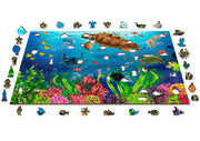 Wooden Jigsaw Puzzle "Diving Paradise" 1000 +10 pcs Colorful Sea Kids Adults Fish Ocean Unique Shapes Unusual Animal Pieces Wooden.City