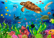 Wooden Jigsaw Puzzle "Diving Paradise" 1000 +10 pcs Colorful Sea Kids Adults Fish Ocean Unique Shapes Unusual Animal Pieces Wooden.City
