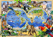 Wooden Jigsaw Puzzle "Animal Kingdom Map" 150 pcs Animal Unique Shaped Pieces For Kids & Adults Wooden.City