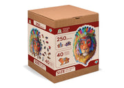 Wooden Jigsaw Puzzle Mystic Lion 250 Pieces, Wooden Puzzles with Double-Sided Figures,Number of parts 250 pieces,contains 40 parts with unique shapes,Solving time 180 minutes,Assembled size: 375 x 254 mm,Age limit 10 years,Perfect for a Gift,made in eu