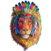 Mystic Lion Jigsaw Puzzle: Challenge Your Mind with a Unique Wooden Masterpiece    Create a striking image of the king of the jungle with our wooden puzzle lion. This 505-piece jigsaw features a picture of a proud lion and his crown in rich and brilliant colors. Product Features: Mystic Lion – 505 pcs Wooden Puzzles with Double-Sided Figures Number of parts: 505, contains 80 parts with unique shapes Solving time: 360 minutes Assembled size: 375x254 mm Age limit: 12+ Perfect for a Gift