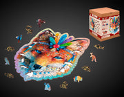 Wooden Jigsaw Puzzle "Mystic Fox" 250 pcs Unique Unusual Animal Shaped Pieces Mosaic Puzzle Gifts Kids Adults Wooden.City