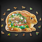 Discover the magic of the "Garden Bunny" wooden puzzle – a remarkably distinctive and captivating jigsaw puzzle experience like no other! Crafted in the EU with DOUBLE-SIDED FIGURES, this 250-piece masterpiece (40 unique shapes) measuring 14.76 x 10 inches promises to enthral and challenge puzzle enthusiasts of all ages.