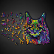 Wooden Jigsaw Puzzle Rainbow Wild Cat 274 el incl 34 uniq shaped pcs