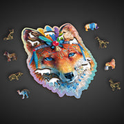 Wooden.City Wooden Puzzle Mystic Fox 250-piece wooden animal puzzle with a majestic fox image
