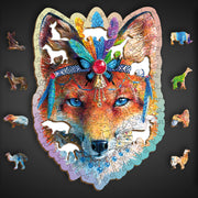 Wooden.City Wooden Puzzle Mystic Fox 150-piece wooden animal puzzle with a majestic fox image