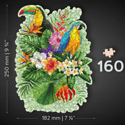 Wooden Jigsaw Puzzle "Tropical Birds" Puzzles for Adults | Unique Puzzles | Family Gifts Unique Unusual Cool Shaped Pieces Mosaic Kids Adults