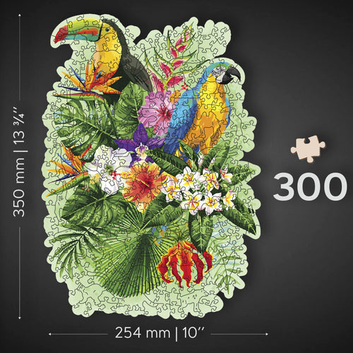 Wooden Jigsaw Puzzle Tropical Birds 300 pieces