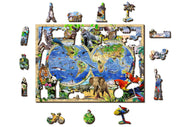 Wooden Jigsaw Puzzle "Animal Kingdom Map" 150 pcs Animal Unique Shaped Pieces For Kids & Adults Wooden.City