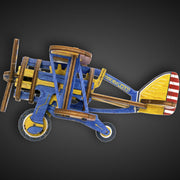 Puzzle 3D Biplane - Limited Edition Mechanical Model Kit for Teens & Adults to Build Colored Family Gift