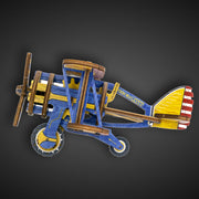 Puzzle 3D Biplane - Limited Edition Mechanical Model Kit for Teens & Adults to Build Colored Family Gift