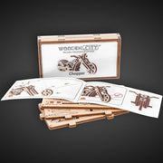 Wooden Chopper Widget - Motorcycle Model Kit for Enthusiasts