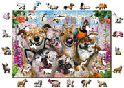 Wooden Jigsaw Puzzle "Crazy Pets" 500 +5 pcs Animal Adults Kids Colorful Bunny Cat Dog Unique Unusual Animal Pieces Wooden.City