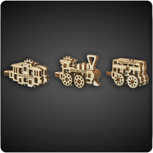 Keychain Public Transport Widgets | 3D Wooden Mechanical Puzzle| MyPuzzleKits.com